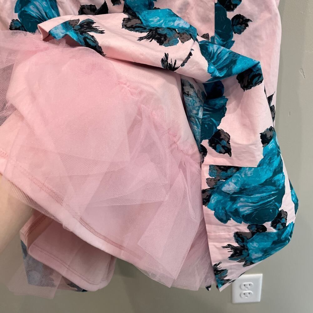 NWT Betsey Johnson Petal Blue Floral Pink Mini Dress - Size: 10 - Picture 11 of 13